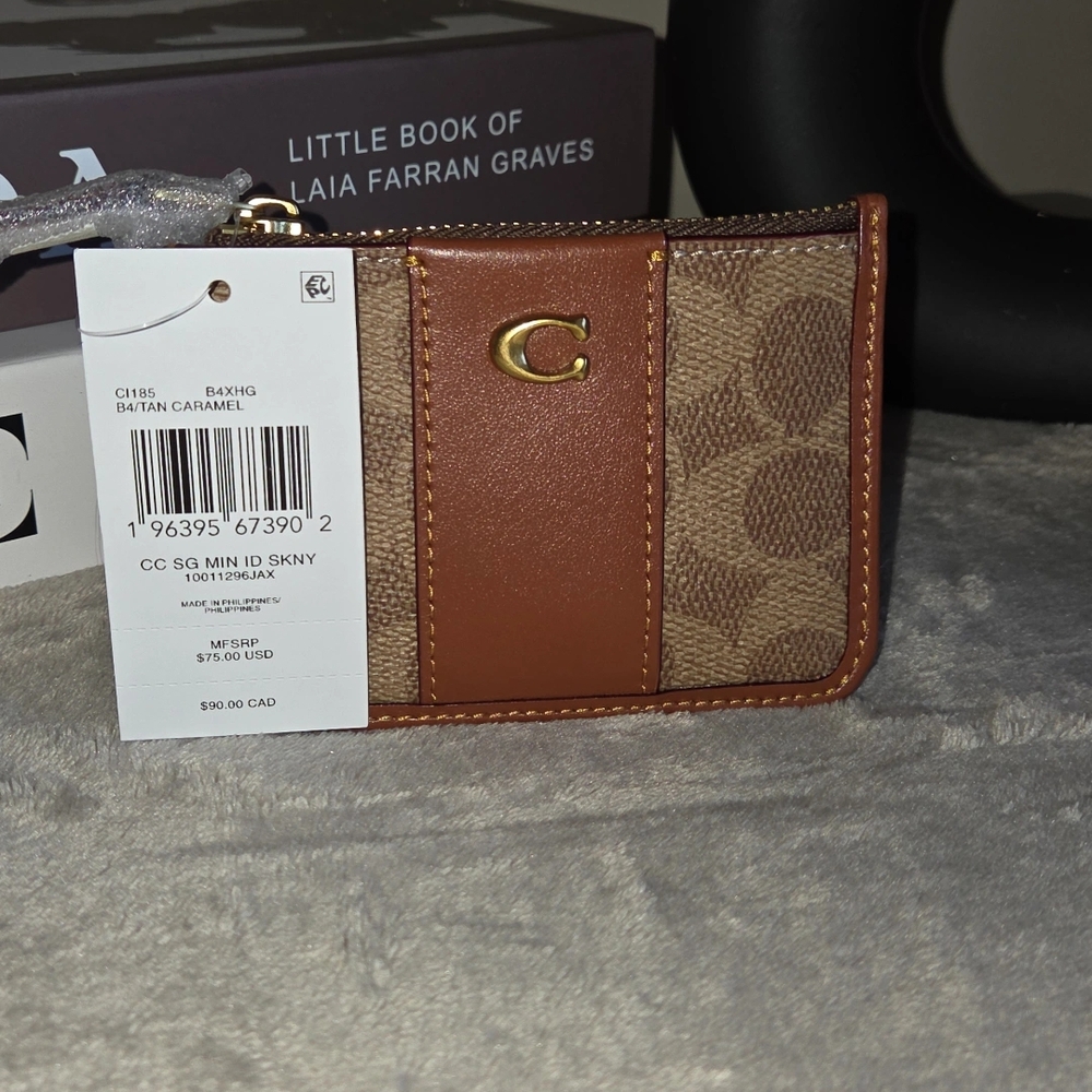 Coach Tan and Brown Card Holder